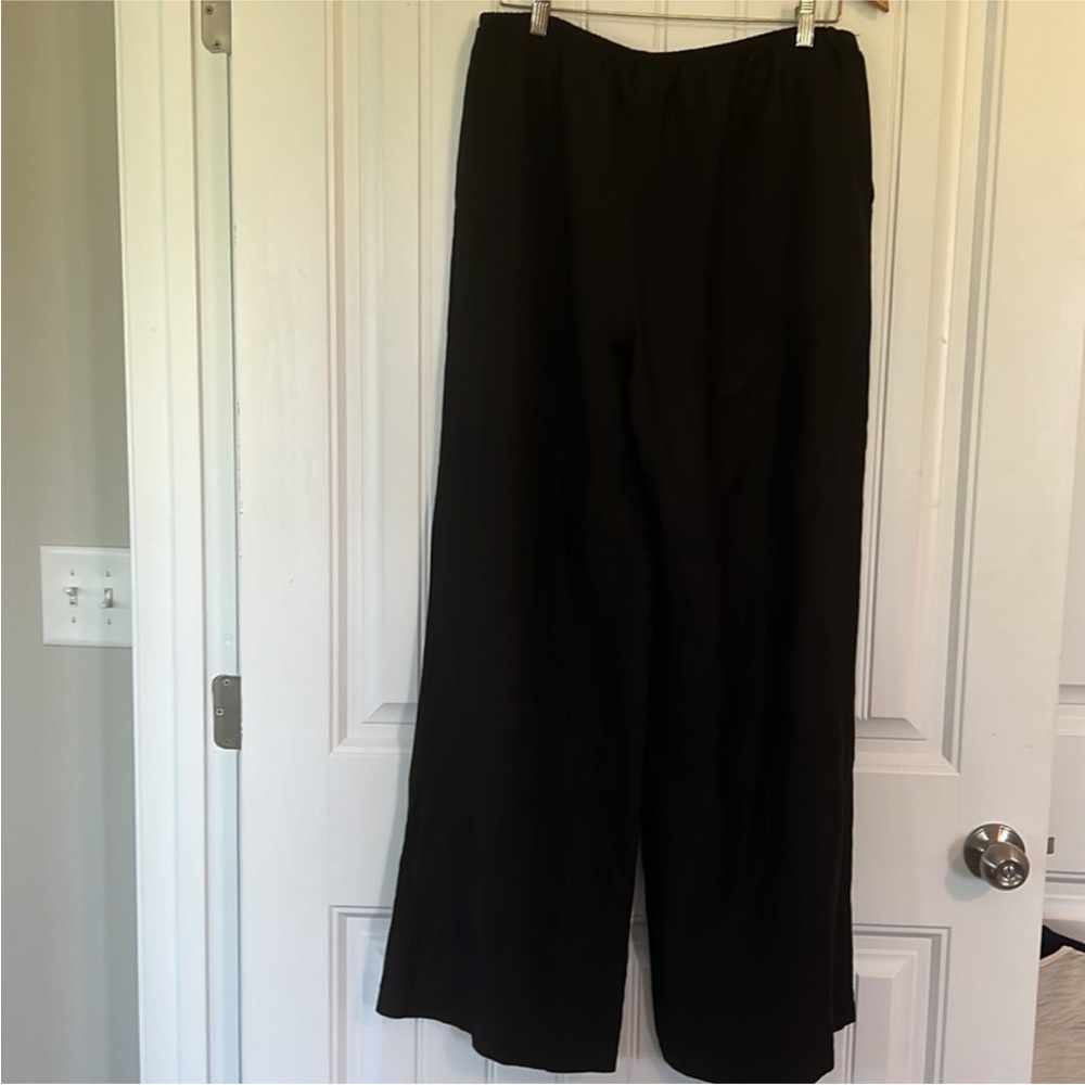 Flax Wide Leg Pull On Linen Blend Pants S